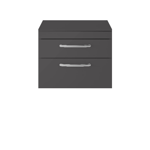 Nuie Athena Wall Hung Cabinet With Worktop 500Mm x 500Mm - Gloss Grey Contemporary