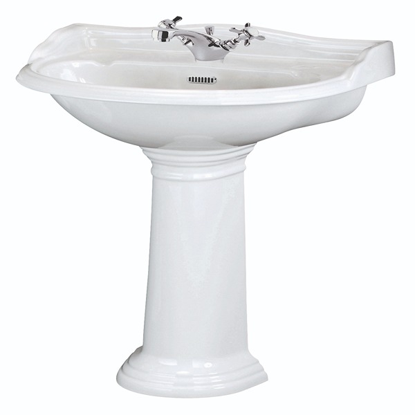 Hudson Reed Chancery 500mm Basin & Pedestal (1 Tap Hole) 500 x 855mm White